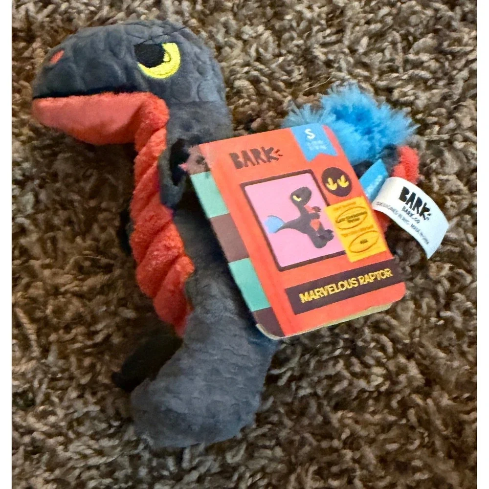 Bark-Plush Dog Toys Stella Stegosaurs, Tyrion Tyrannosaurus. Domion Pyoraptor
